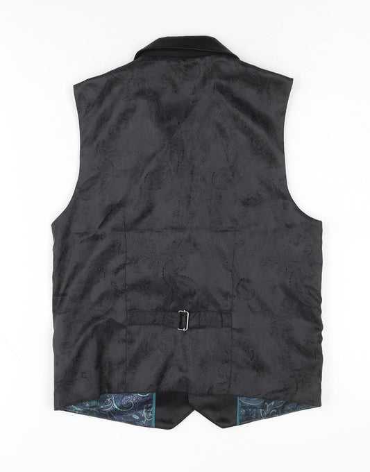 Next Boys Black Paisley Suit Waistcoat 10 Years - Formal Wear