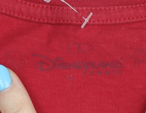 Disneyland Paris Red T-Shirt, L, Unisex Adults, Casual Wear