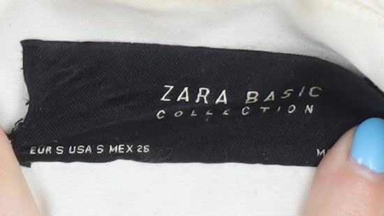 Zara Women’s White Mid-Length Coat Size S
