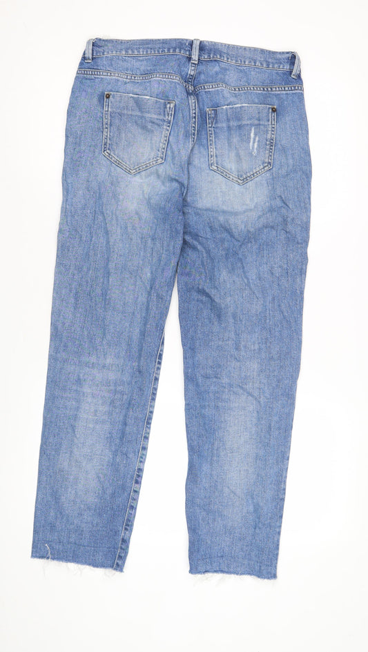 White Stuff Blue Boyfriend Jeans, Size 8, Women’s, Distressed