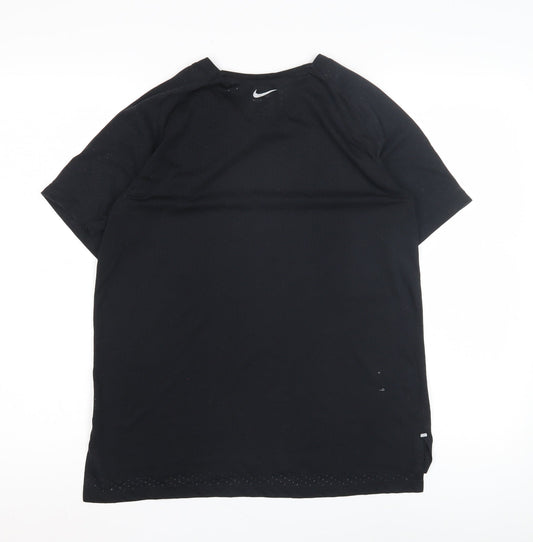 Nike Black Dri-FIT Running T-Shirt, M, Unisex Adults