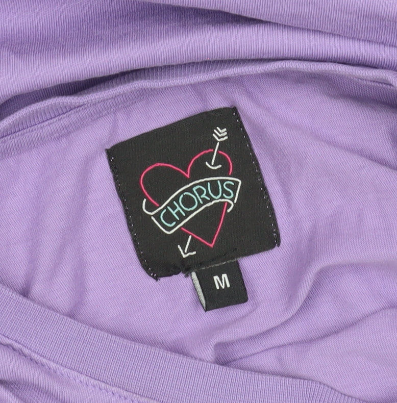 Close-up detail of Chorus Women's Purple M Dress Half Sleeve Flutter
