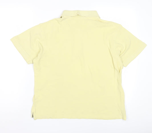 Unisex Adultss UK Size S Pierre Cardin Yellow Cotton Polo