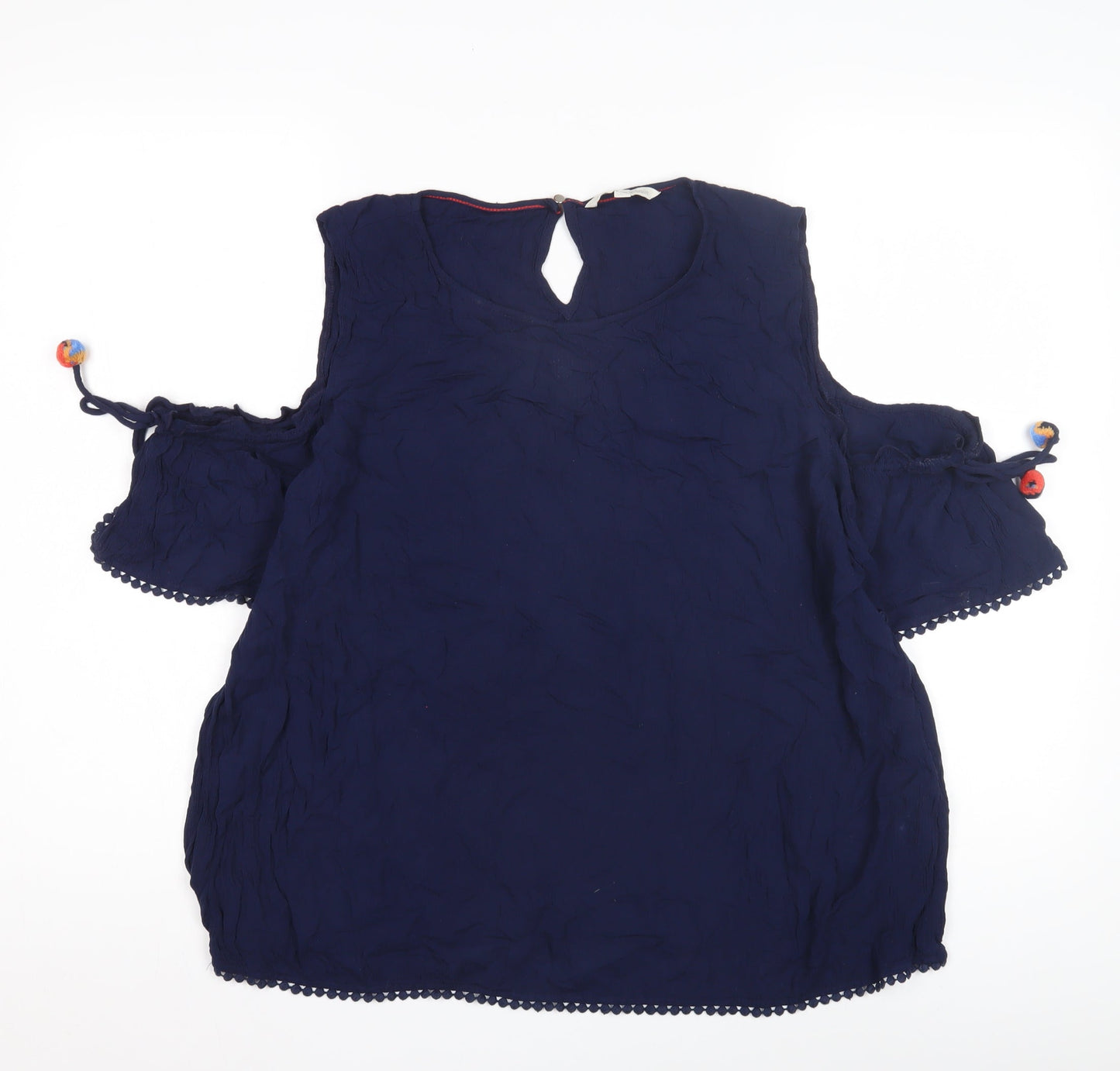 Tom Tailor Denim Blue XL Women's Cold Shoulder Blouse