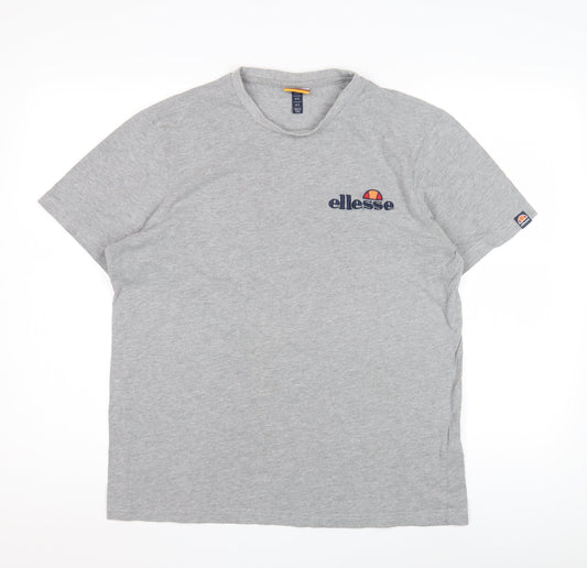 Ellesse Men's Grey Short Sleeve Cotton T-Shirt - Large