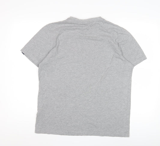 Ellesse Men's Grey Short Sleeve Cotton T-Shirt - Large