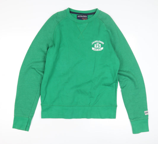 Mens UK M Regular JACK & JONES Green Pullover Sweatshirt