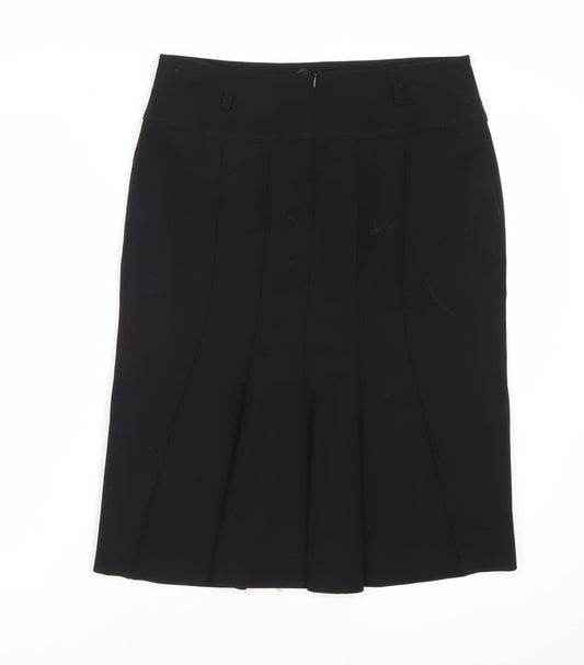 Principles Black Pleated Knee Length Skirt, Size 10