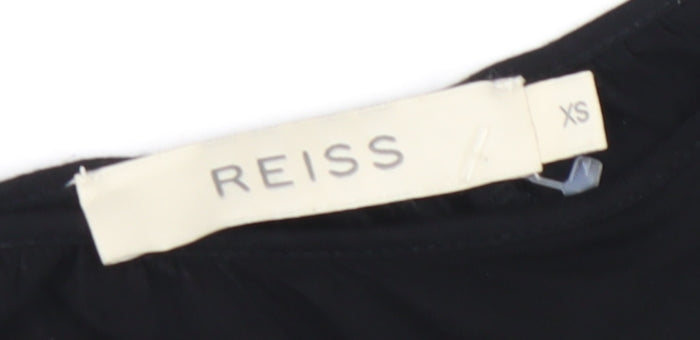Reiss Women's Black XS Long Sleeve Top