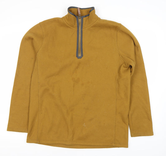 Mountain Warehouse Men's Brown Fleece 1/4 Zip Sweatshirt M