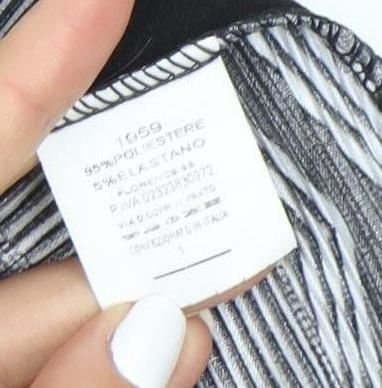 Brand and care label for New Collection Italy Women's Black Geometric Casual Dress