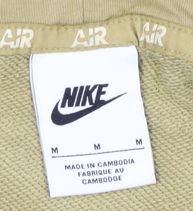 Nike Men's Beige Medium Pullover Hoodie with Logo