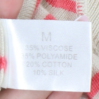 Brand and care label for Linea Women's Beige Striped jumper M