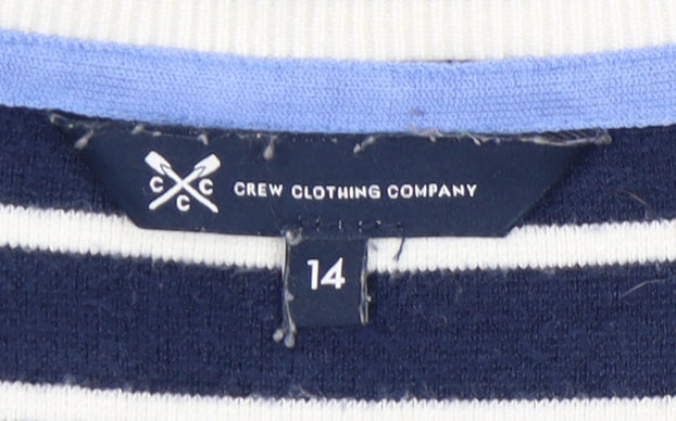 Crew Clothing Co Women's Blue 14 Striped Pullover Jumper