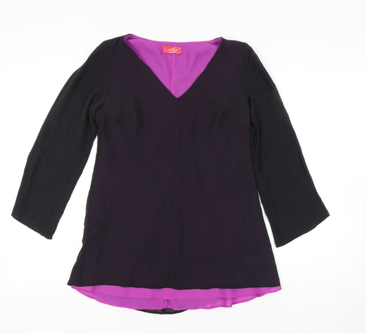 Womens UK Size 14 Anna Scholz Purple Silk Blouse
