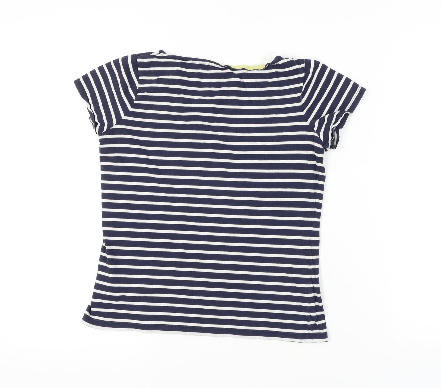 Boden Women's Blue Striped Cotton T-Shirt - Size 12