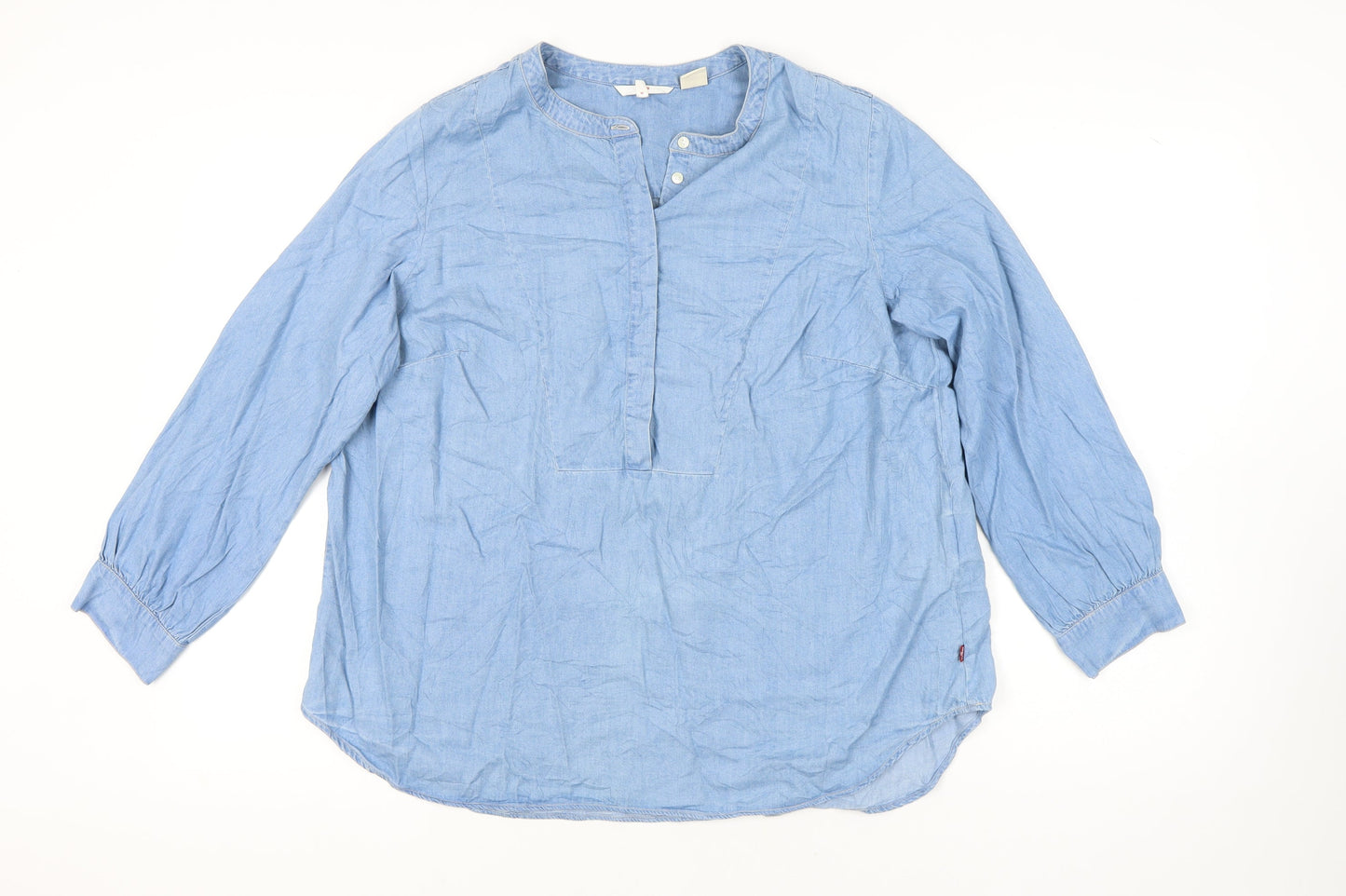 Levi's Women's Blue Cotton Blouse, Size 16, Casual, Button Accents