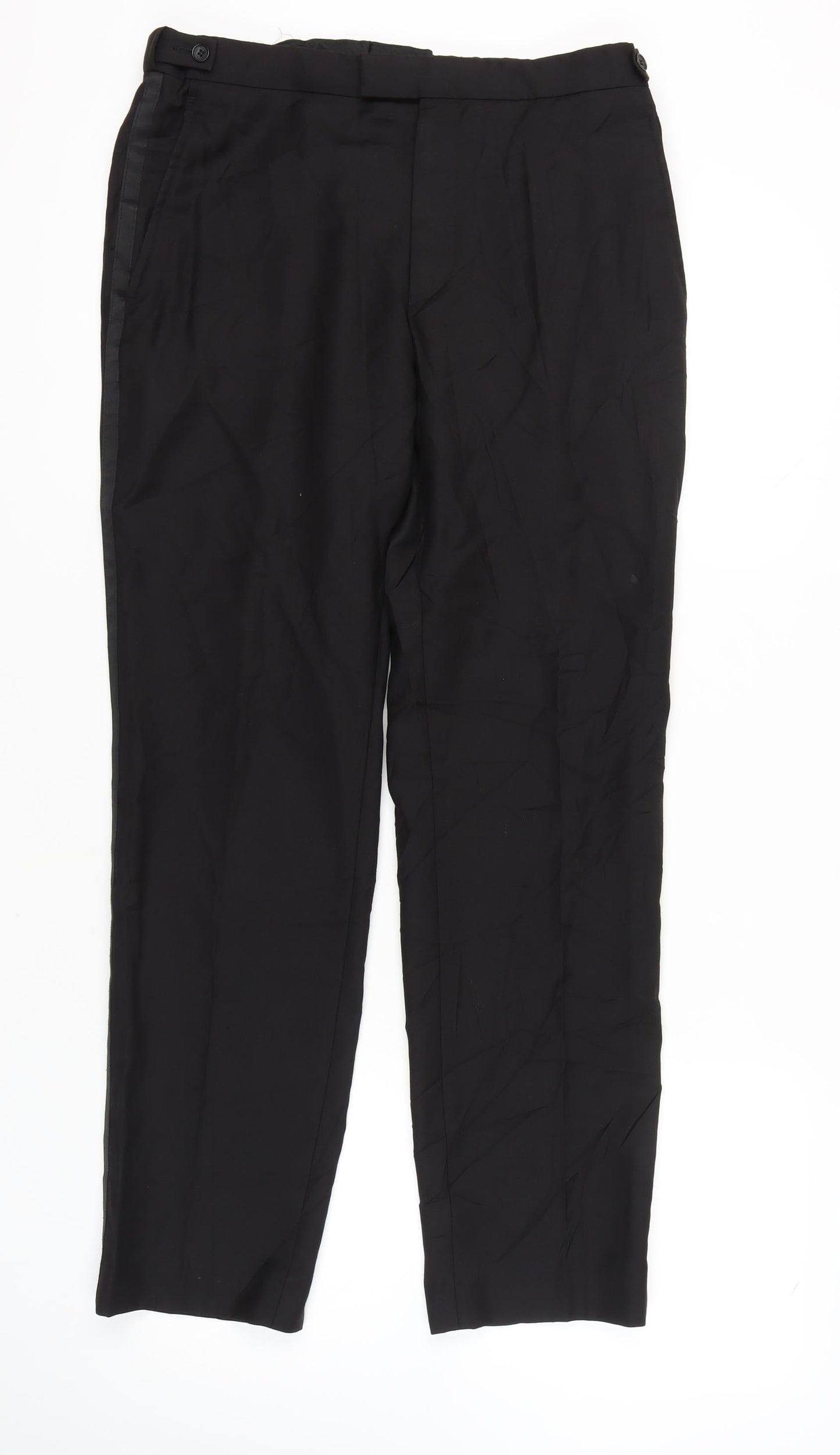 Paul Costelloe Men's Black Wool Trousers - Size 34