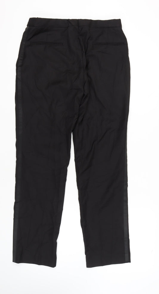 Paul Costelloe Men's Black Wool Trousers - Size 34