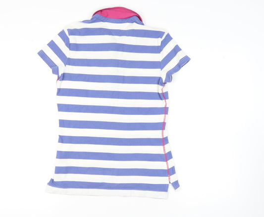 Tommy Hilfiger Women's Polo Shirt, Blue Stripe, M