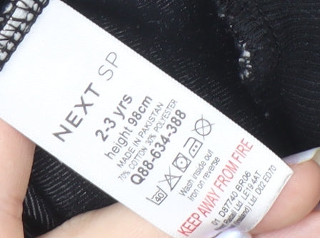 Close-up detail of Next boys’ grey pullover sweatshirt, 2-3 years, crew neck