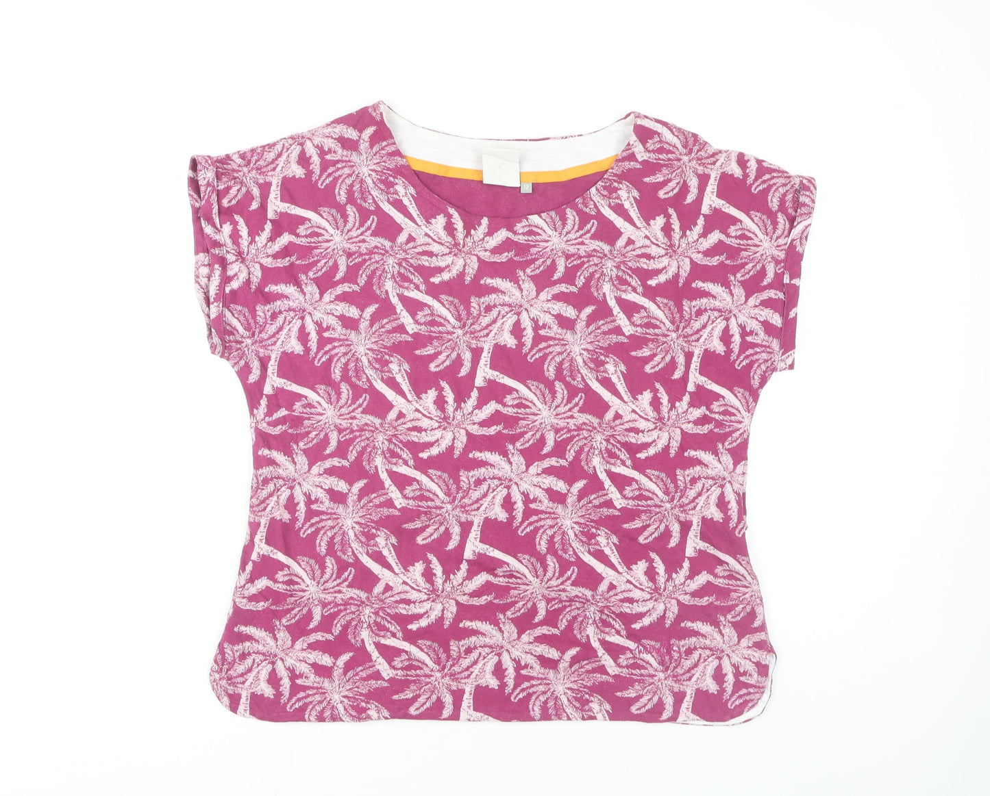 Weird Fish Women's Pink Tropical Print T-Shirt Size 12
