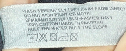 Fat Face Men's Blue Long Sleeve Henley T-Shirt - Large