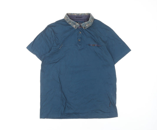 Ted Baker Men's Blue Polo Shirt L Short Sleeve