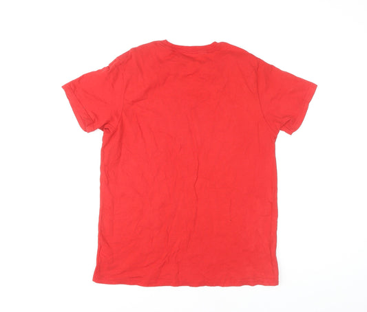 Back view of Disney Red T-Shirt, Crew Neck, L, Casual, Movie Theme
