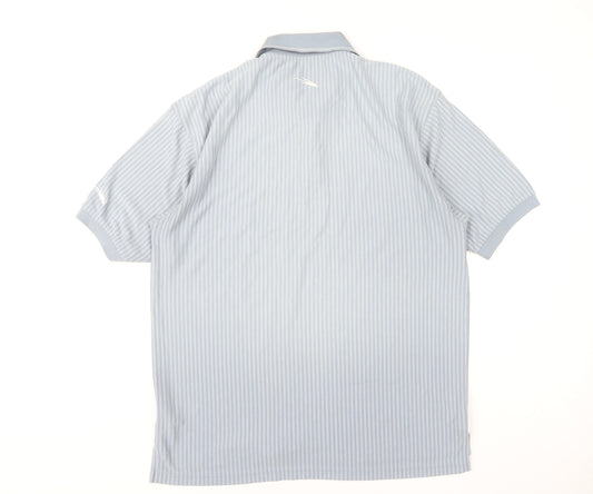 Donnay Men's Blue XL Striped Golf Polo Shirt