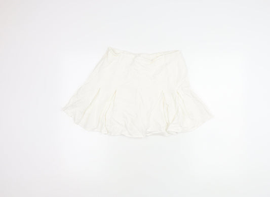 Stradivarius Women's Ivory Flare Skirt M