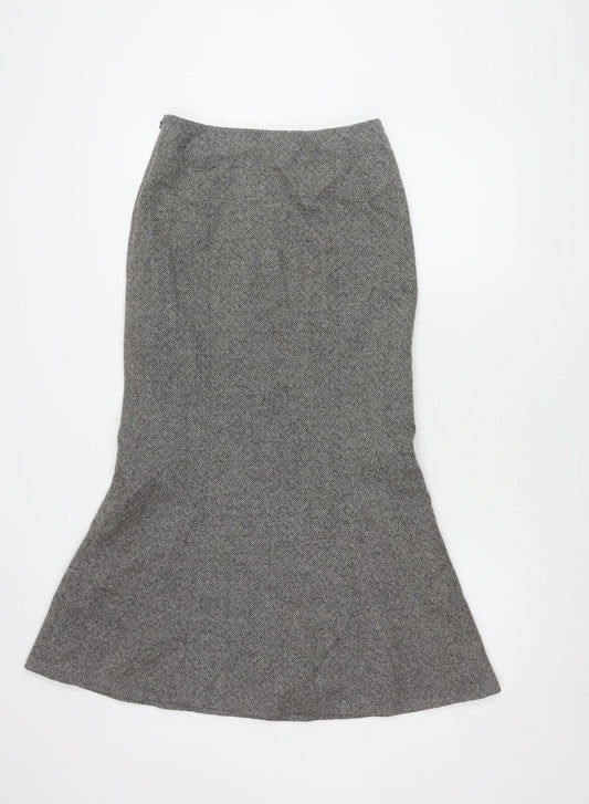 Hobbs Women's Grey Wool Herringbone Skirt Size 10