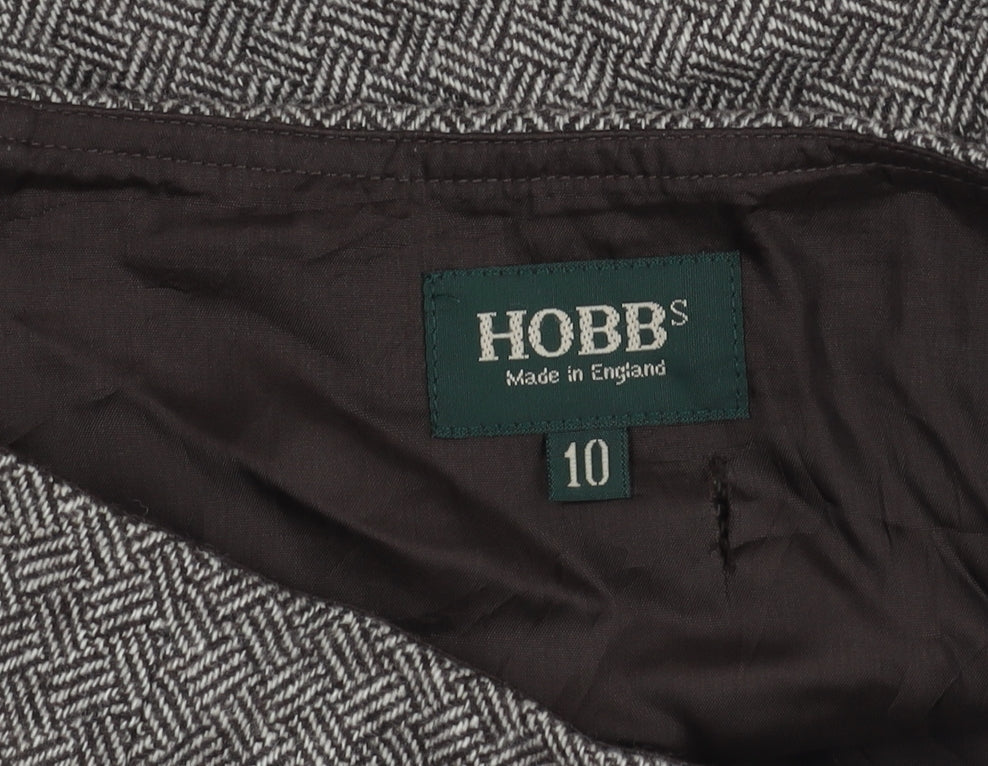 Hobbs Women's Grey Wool Herringbone Skirt Size 10