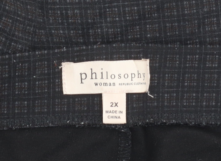 Additional view of Philosophy Woman Black Check Trousers 2XL
