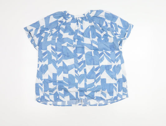 FatFace Women's Blue Geometric Blouse Size 12