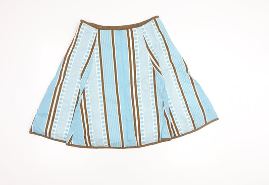 Boden Women's Multicoloured Skirt, UK 12, Striped Cotton