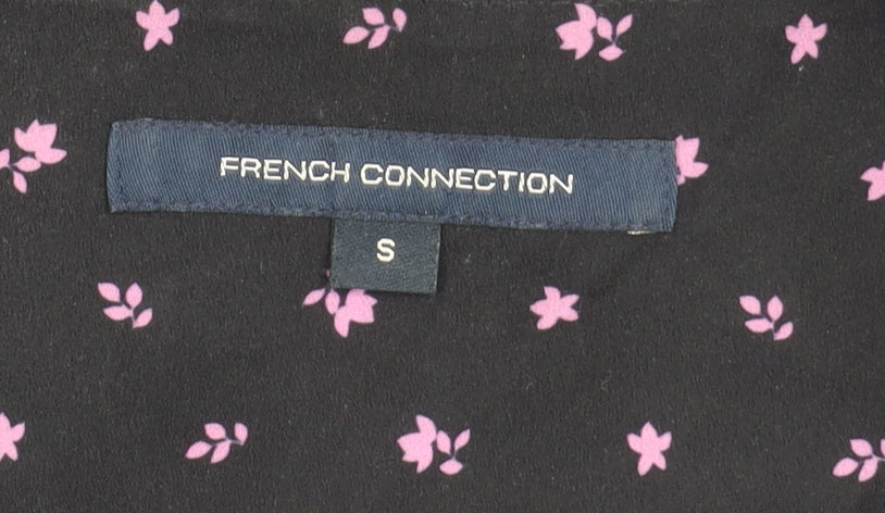 French Connection Women's Black Floral Blouse Size S