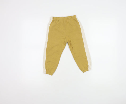 H&M Boys Yellow Jogger Trousers, Size 2 Years, Cotton Blend