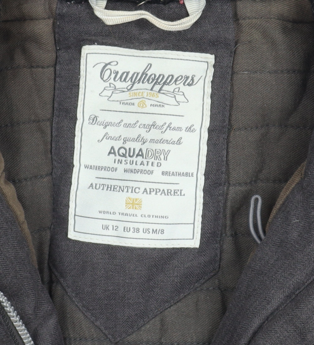 Craghoppers Women's Grey Hooded Waterproof Jacket Size 12
