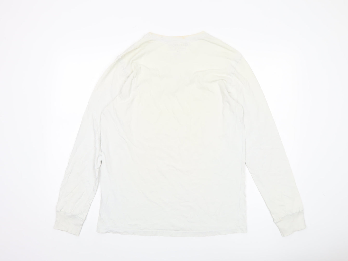 Billabong Men's White Graphic Long Sleeve T-Shirt, M