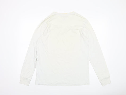 Billabong Men's White Graphic Long Sleeve T-Shirt, M