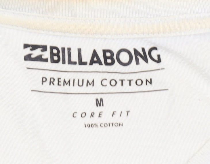 Billabong Men's White Graphic Long Sleeve T-Shirt, M