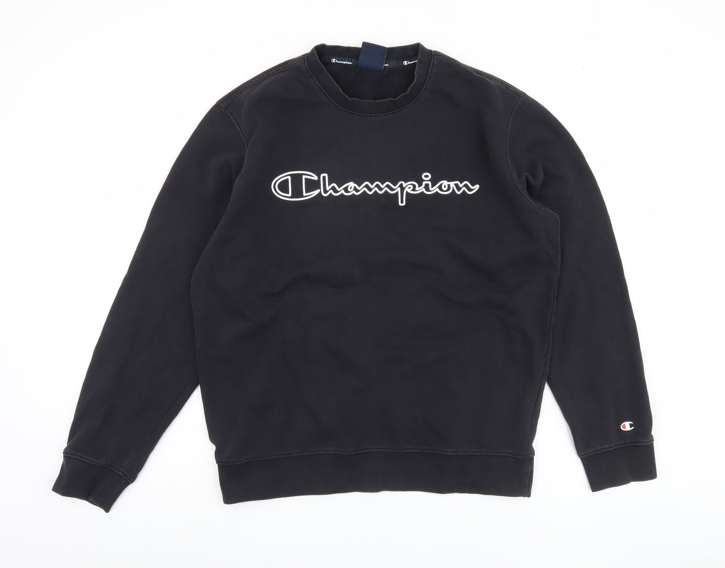 Champion Black Unisex Sweatshirt M Pullover Logo