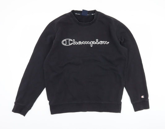 Champion Black Unisex Sweatshirt M Pullover Logo