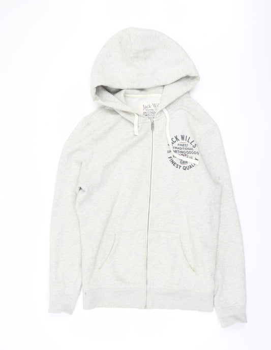 Jack Wills Men's Grey Full Zip Hoodie M