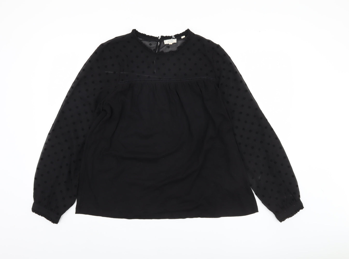 Fat Face Women's Black Polka Dot Blouse Size 14