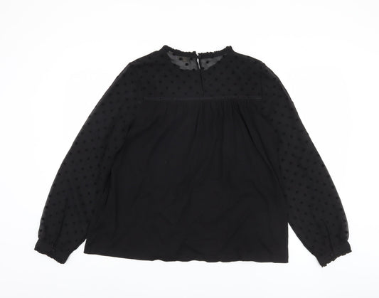 Fat Face Women's Black Polka Dot Blouse Size 14