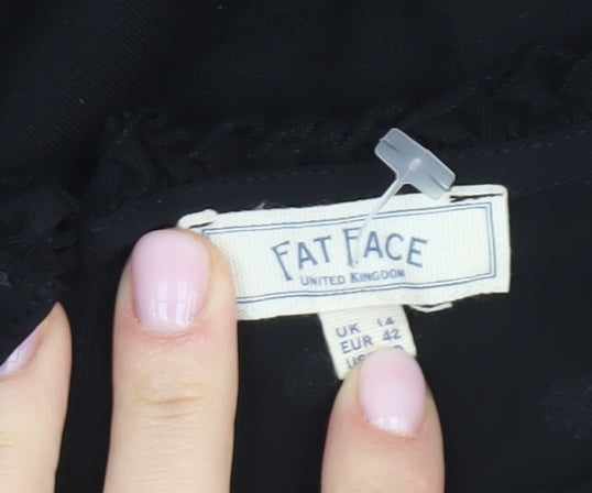 Fat Face Women's Black Polka Dot Blouse Size 14