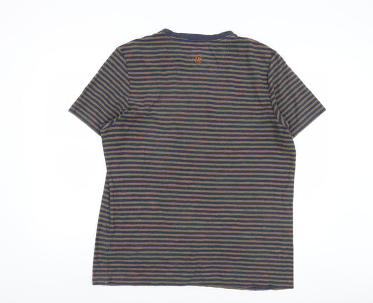 Fat Face Men's Blue Striped T-Shirt XL Crew Neck