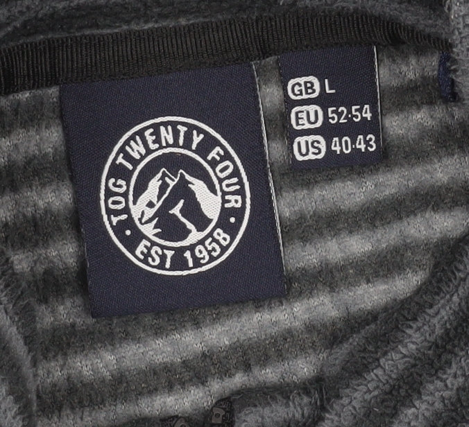 Tog Twenty Four Men’s Grey Striped 1/4 Zip Sweatshirt